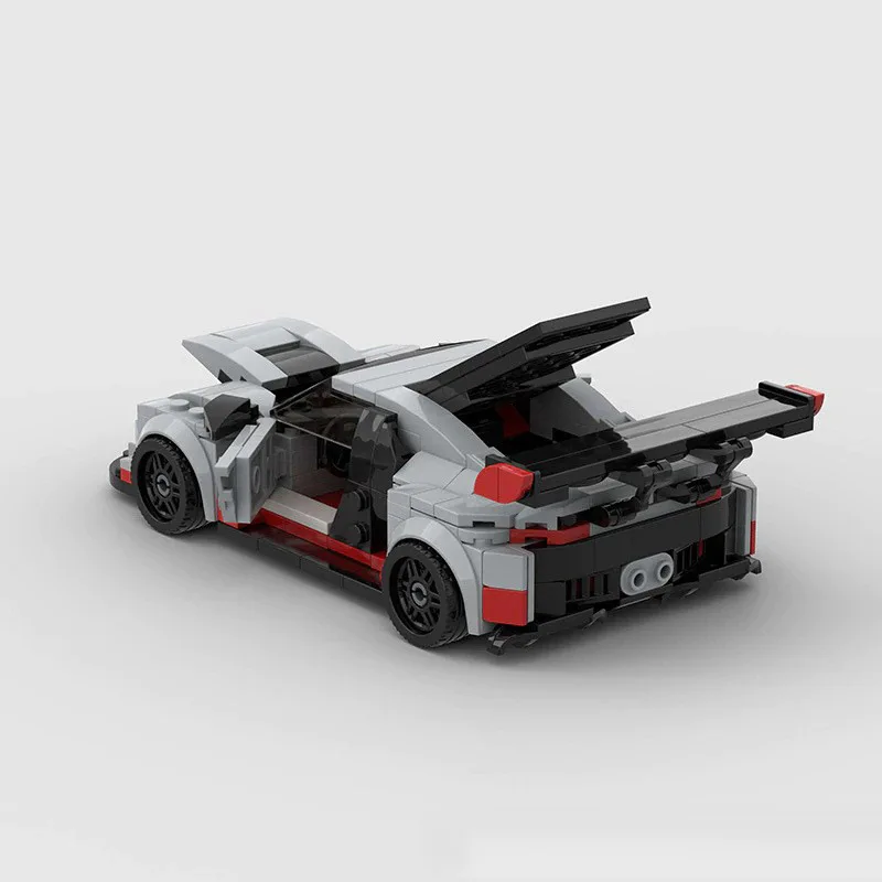 Moc r8-スーパーカーのビルディングブロック,高級品,教育用組み立ておもちゃ,組み立てと展示用のモデルキット,愛好家へのギフト