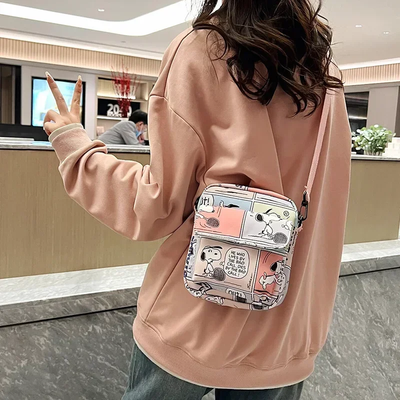 Snoopy, bonito nuevo monedero para mujer, bolso cruzado para niños, bandolera de hombro para niña y niño, bolso para teléfono móvil