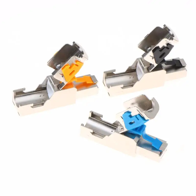 RJ45 Cat8 Cat7 Cat6A Connectors Metal Tool Free Easy Termination Plug 2000MHz 40G LAN Cable 22AWG - 24AWG Reusable Ethernet Plug