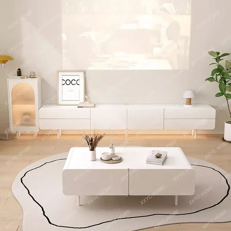 TV Cabinet and Tea Table Combination Modern Simple Home Living Room Small Floor Cabinet TV Stand