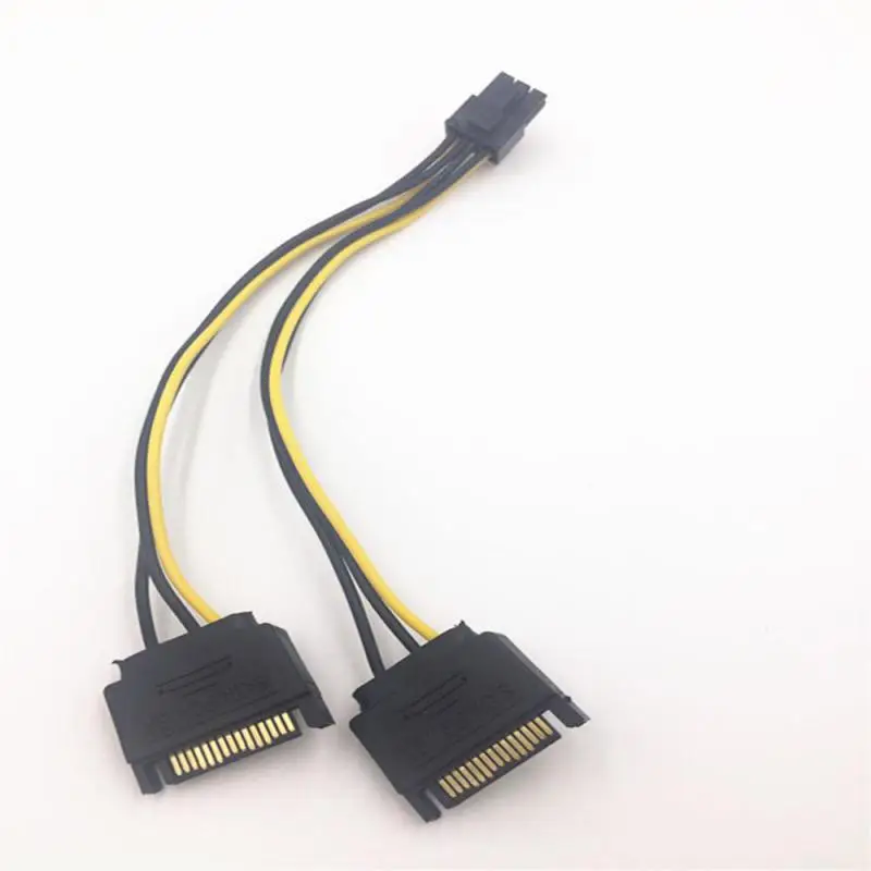 20cm black 15 Pin SATA Male  to 4 Pin Floppy Drive Power Cable for Floppy Drives USB3.0 Extender Card