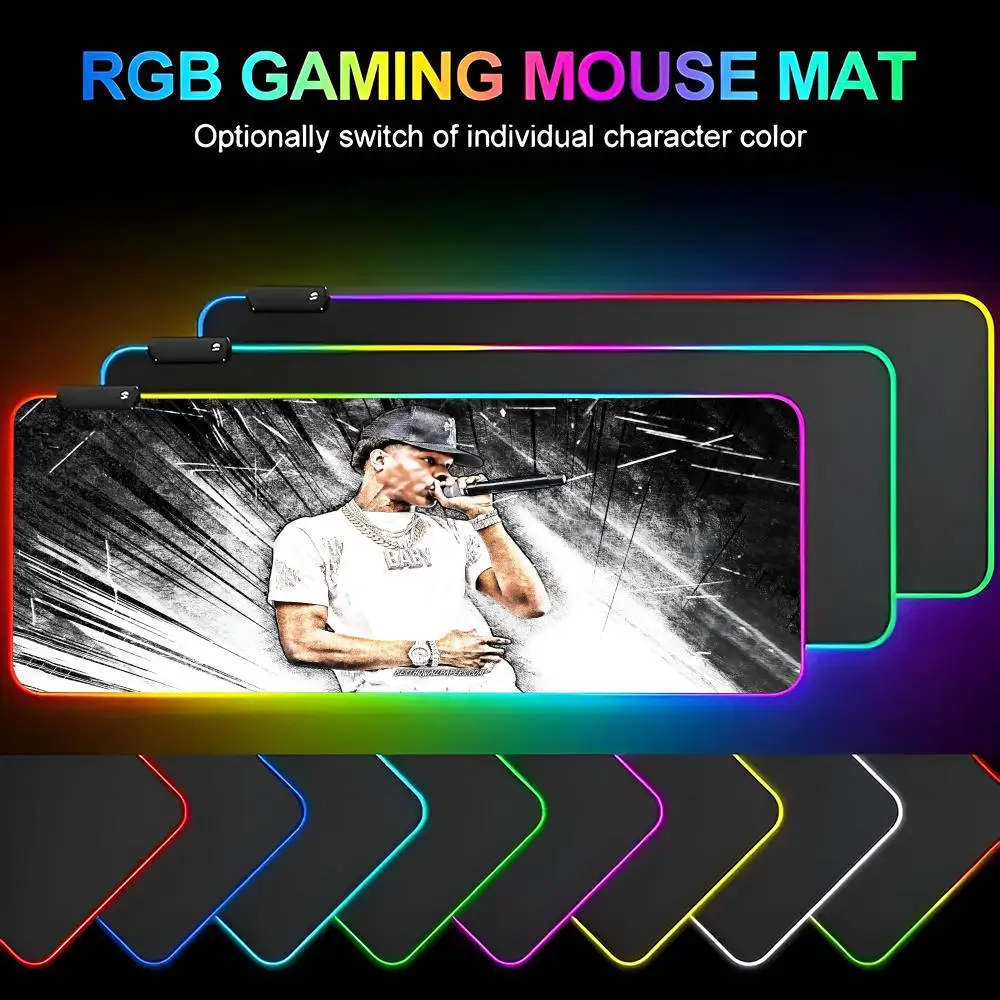 Lil Baby The Singer Mouse Pad Gamer RGB Deskmat Keyboard Mat Gaming Laptops LED Mousepad Desk Protector Anime Mause Mats