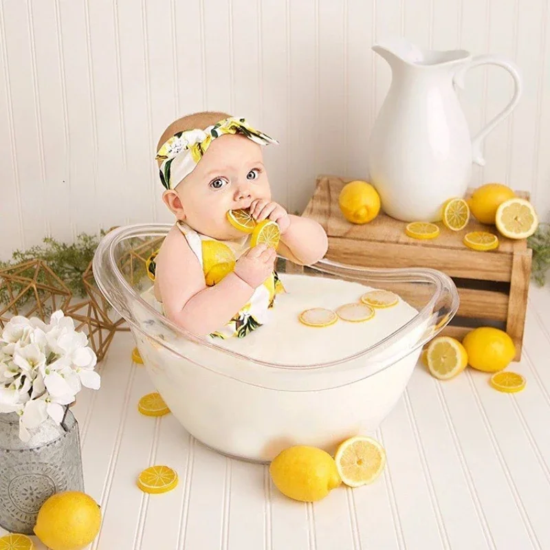 Newborn Photography Transparent Small Bathtub Baby Photos Milk Bath Photos Bathtub Bucket Children\'s Photography Accessories