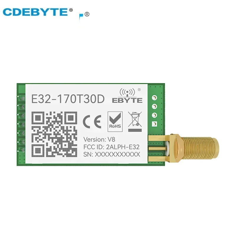 LoRa 170MHz Long Range 8km Wireless Transceiver Transmitter 1W SMA Antenna Transceiver Transmitter Receiver RFModule E32-170T30D