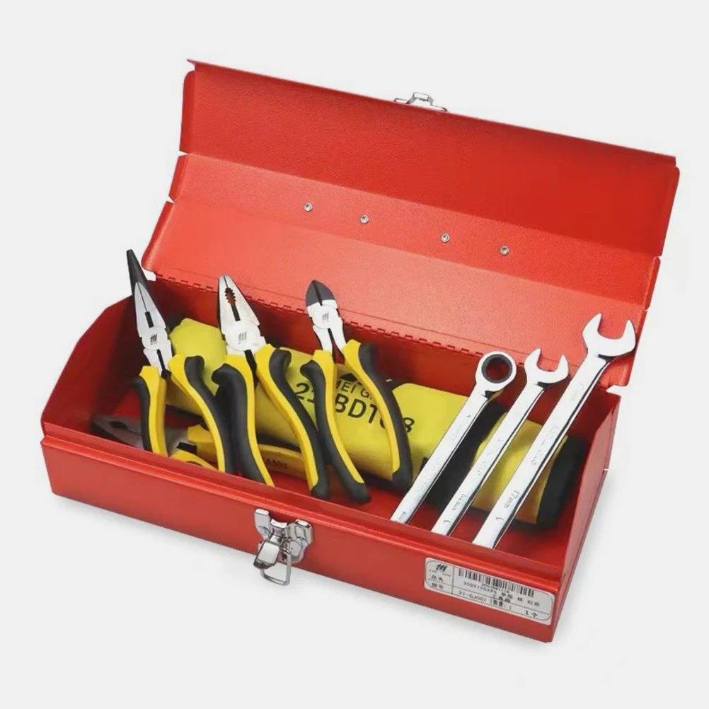 منظم ميكانيكا صندوق الأدوات، حافظة معدنية قوية، حاوية تخزين أدوات شديدة التحمل لورشة المرآب المنزلية