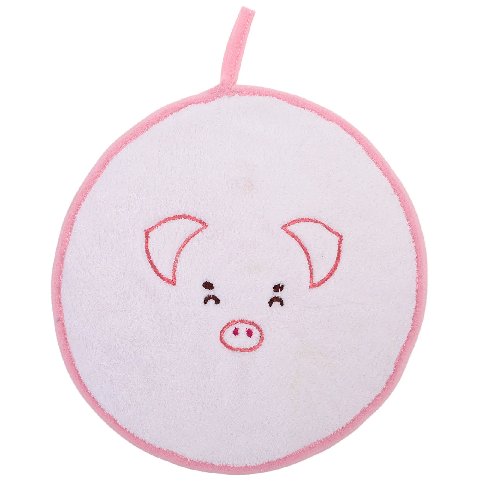 

Pig Hand Towels Coral Hanging Loop Soft Absorbent Hand Towel Kids Cartoon Animal Kitchen Bathroom Drying Cloth