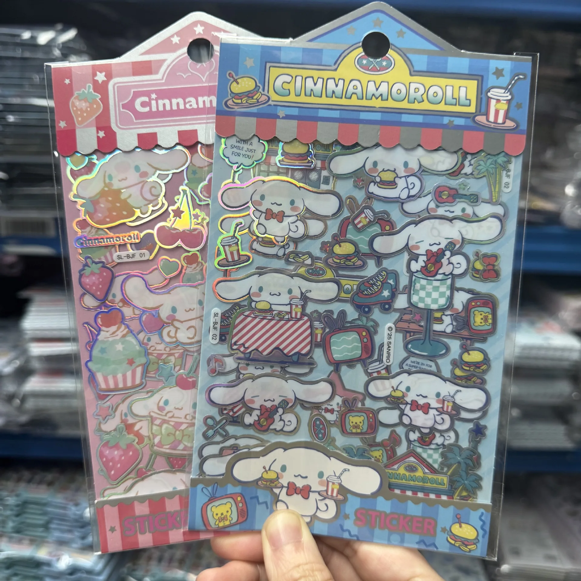 2pc Hello Kitty Colorful Laser Handbag Stickers Cartoon Children's Rewards Handmade Stickers Mobile Album Decoration