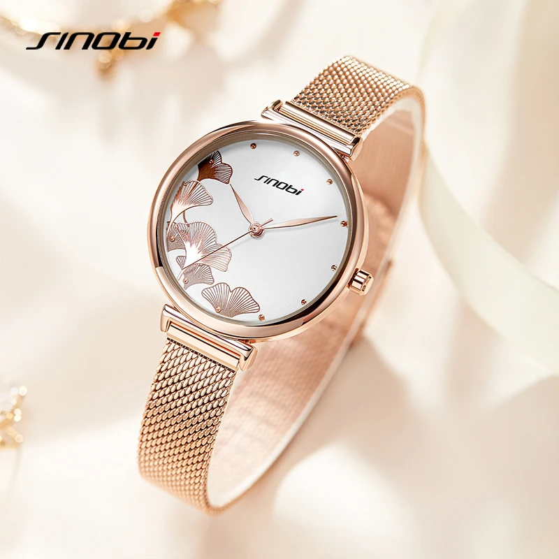 SINOBI Fashion Design Ladies Waterproof Watches Original Women\'s Quartz Wristwatches Top Brand Womans Gifts Clock SK Reloj Mujer