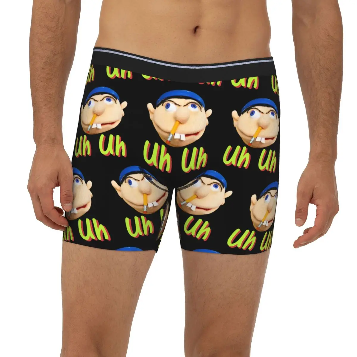 

Длинные трусы-боксеры Jeffy I Hate Green Beans, короткие мужские трусы, вентилируемое нижнее белье для мужчин, подарки бойфренду