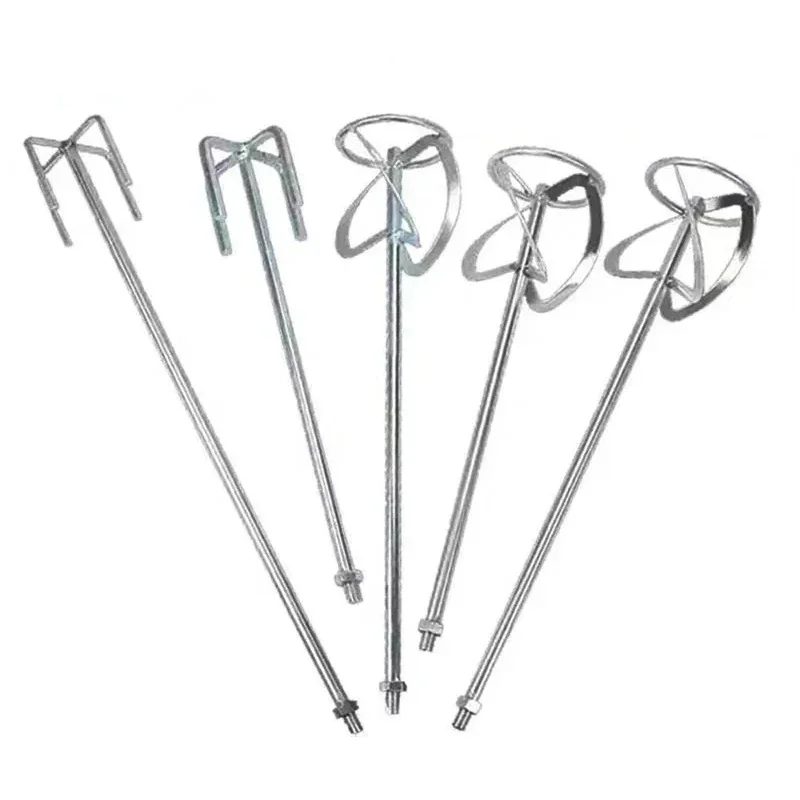 BBStainless Steel Mixer Stir Bar Paint/concrete Mixer Paddle Axle Hexagon Drill/square Hammer Multiple Style Selection