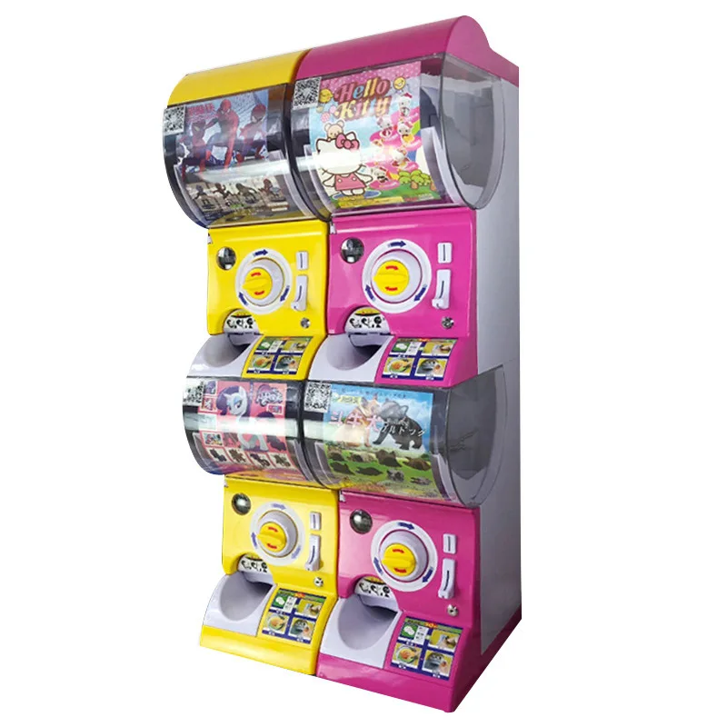 

Kids Coin Operated Lucky Gacha 2 Gashapon Vending Machines Customizable Video Toy Capsule Vending Machine Gumball Machine