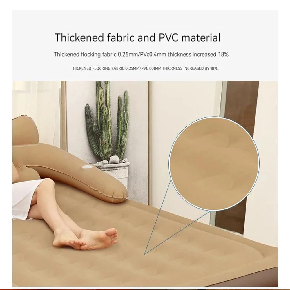 2 Persons Inflatable Mattress Camping Folding Home Indoor Outdoor Air Cushion 48cm High Bed Lazy Laying Soft Skin-friendly image 4