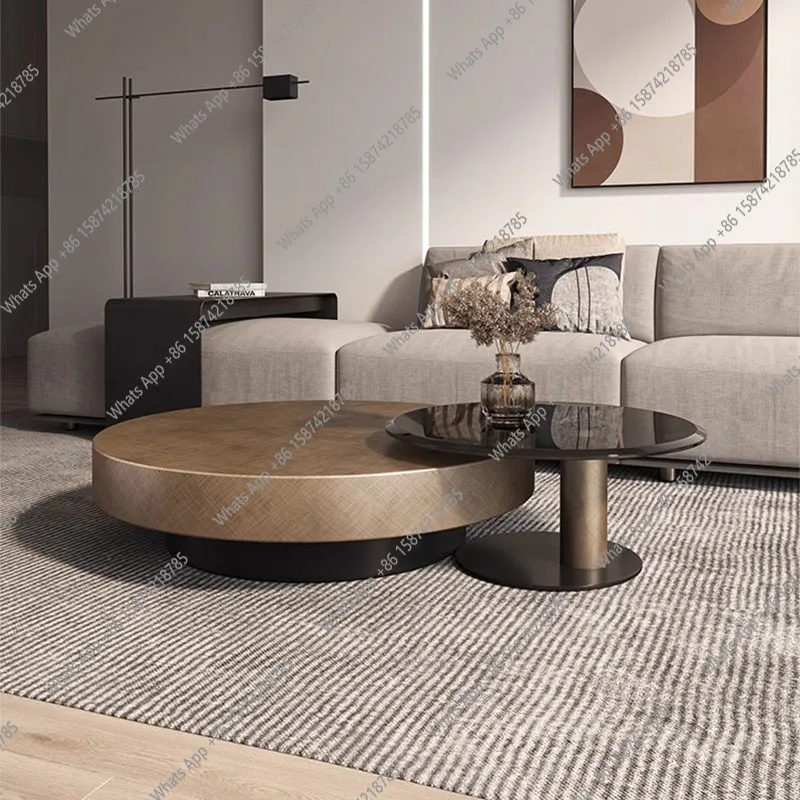 

Nordic Living Room Coffee Table Luxury Modern Glass Design Coffee Tables Base Round Metal Mesa De Centro House Accessories