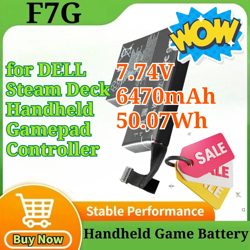 F7G 7.74V 6470mAh 50.07Wh Li-polymer Replacement Battery OLED for DELL Steam Deck Handheld Gamepad Controller  Batteries