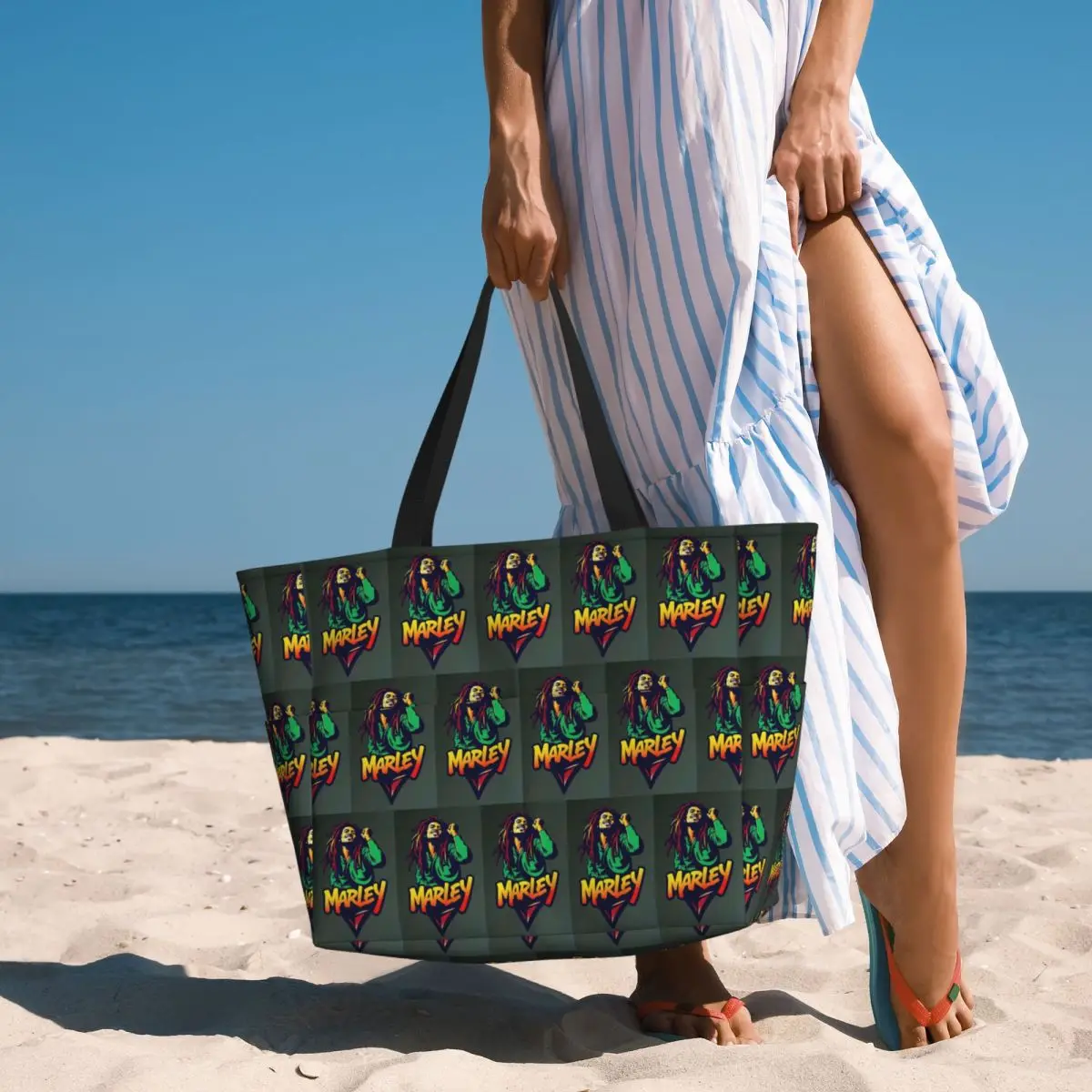 

Bob Marley Reggae Beach Tote Bag Sport Gym Yoga Duffle Large Tote Bag Women Travel Bag Fitness bag