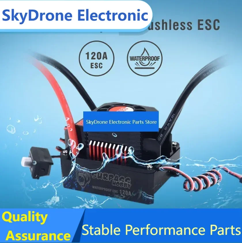 SkyDElSURPASS HOBBY KK Waterproof Combo 4068 4076 Brushless Motor With 120A 150A ESC For 1/8 RC Drift Racing Car