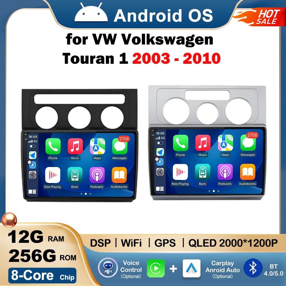 

GPS Navi Android OS 10 '' for VW Volkswagen Touran 1 2003 - 2010 Car Video Mulltmedia Player WIFI+4G IPS Touch Screen DSP Stereo