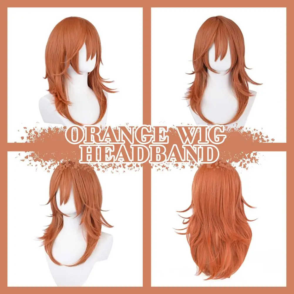 Angel Devil for Chainsaw Man Bangs Long Orange Brown Cosplay Wigs Halloween Costume Party AdultHair Wig Angel Devil Cosplay Wigs