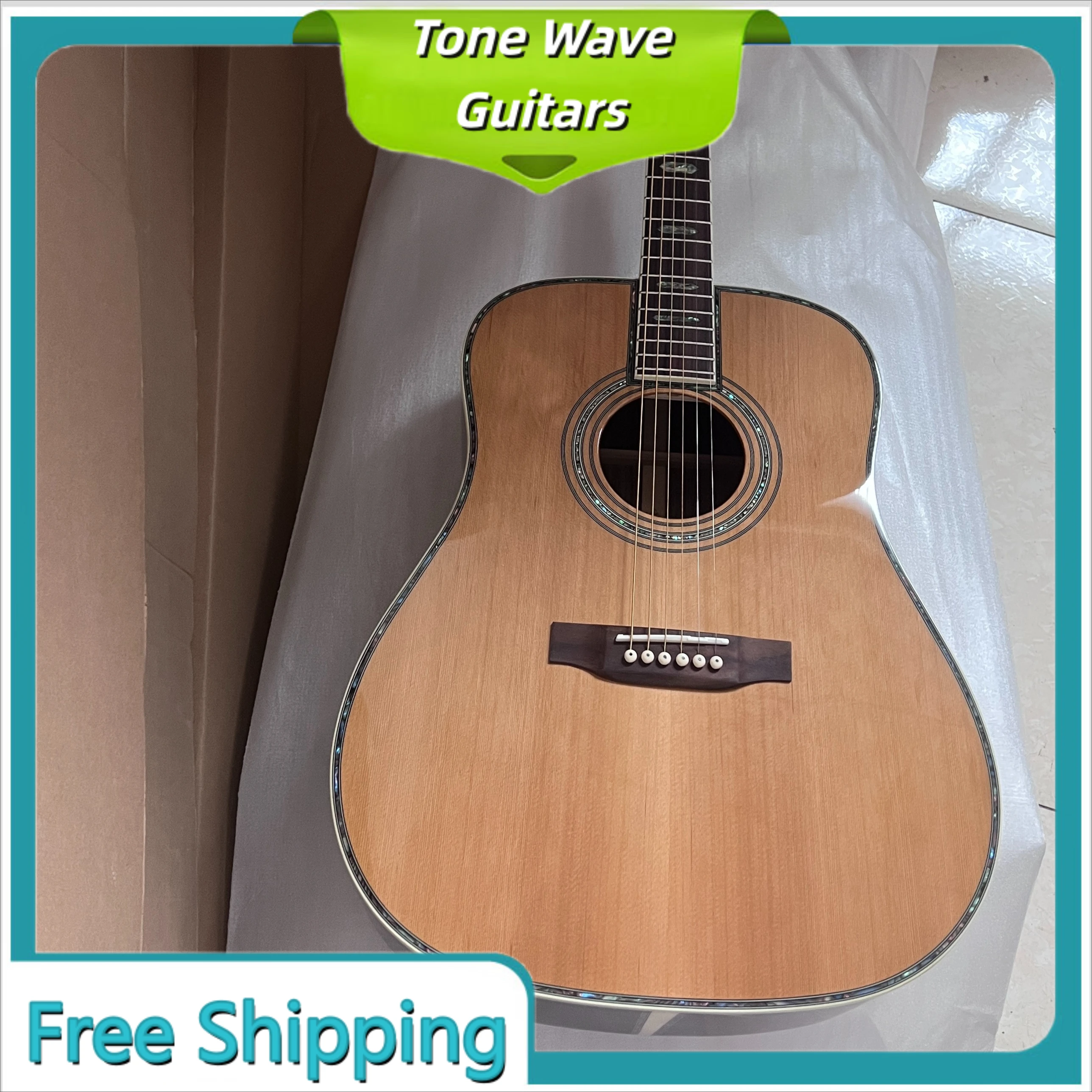 41 Inch Red Cedar Body D45 Acoustic Guitar Solid Top Ebony Fingerboard Exquisite Fixed BridgeWorkmanship Classic Style Solo