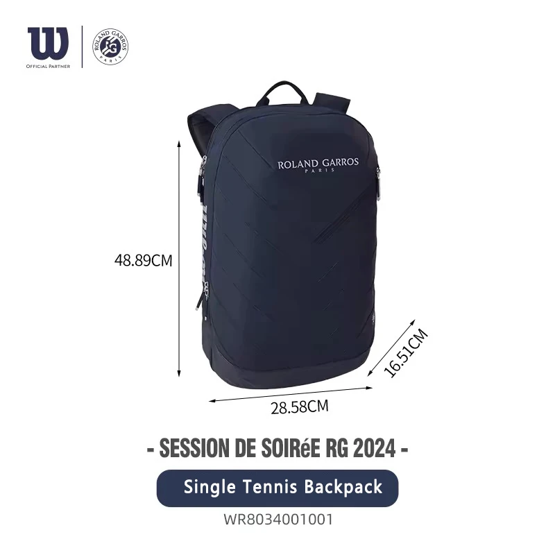 Wilson Multifuncional Grande Capacidade Tennis Bag, separado Sapato Compartimento, Francês Aberto Co-Branded Night Court, 2024 Line Design