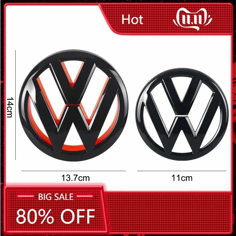 

Эмблема для передней решетки радиатора автомобиля из АБС-пластика 137 мм и значок для крышки багажника 110 мм для Volkswagen Golf 6 (MK6) GTI 2010-2016