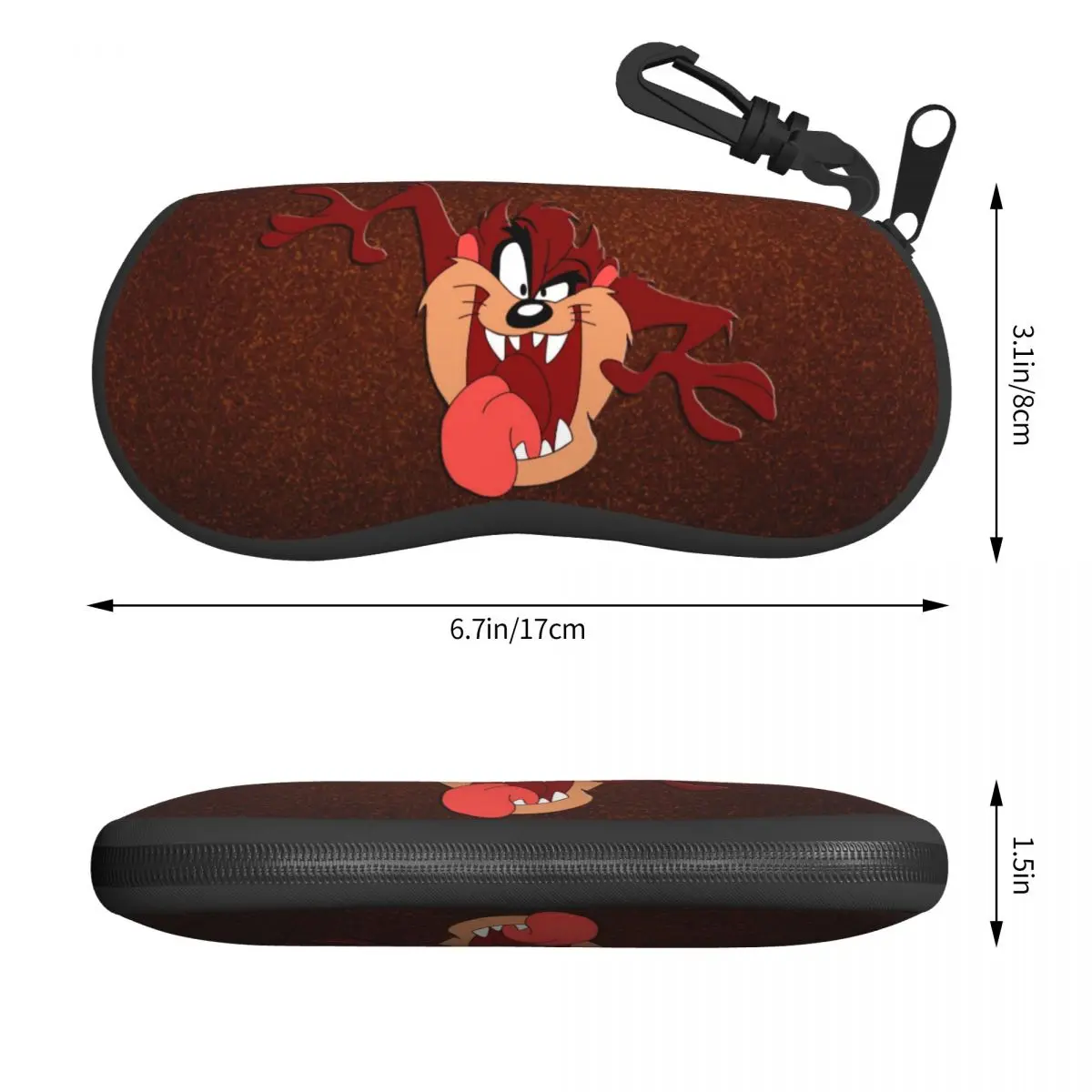 Custom Funny Tasmanians Cartoon Shell Eyeglasses Case Women Men Fashion Taz Devil Glasses Case Sunglasses Box Pouch