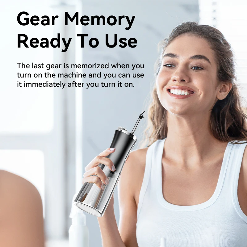 

Dental Oral Irrigator Water Flosser Thread Teeth Pick Mouth Washing Machine 5 Nozzels 2 Modes USB Rechargeable 350ml Tank