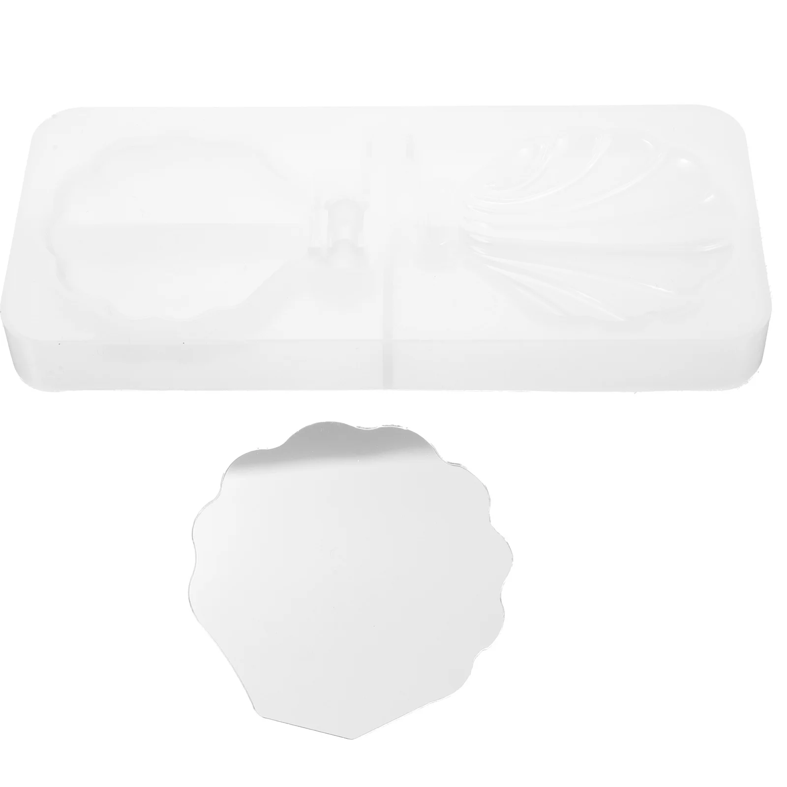 

1Set Shell Shaped Makeup Mirror Mold Silicone DIY Casting Mold for Crafts Making Reusable Washable Decorative Epoxy Craft Molds