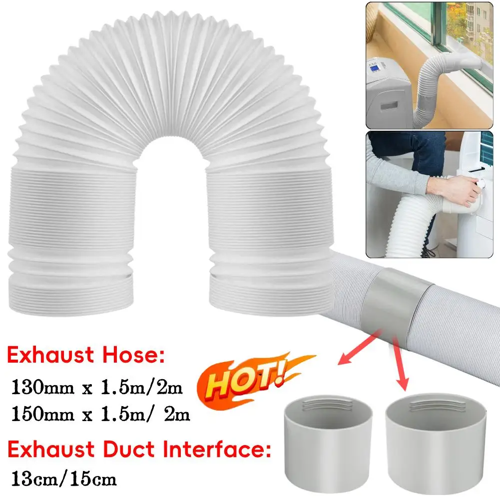 Manguera de escape de aire acondicionado Flexible Universal/interfaz de conducto Kit de ventilación de ventana de aire acondicionado tubo de extensión de conducto de sellado ajustable