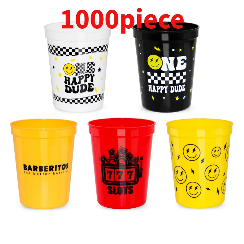 

10 00piece.Custom. Customized Promotional Plastic Stadium Cup 8 oz 12 oz 16 oz 22 oz 32 oz party Chill cup