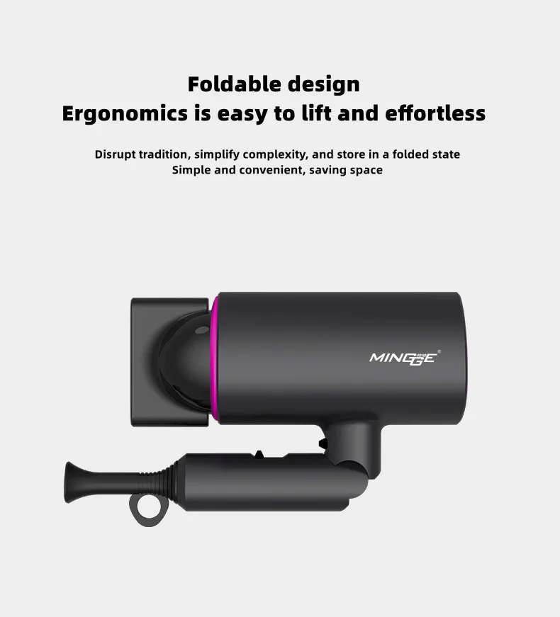 EU/UK/US New Product Hair Dryer Eu/Us Plug-In Foldable High-Speed Strong Negative Ion Household Hair Salon Portable Hair Dryer