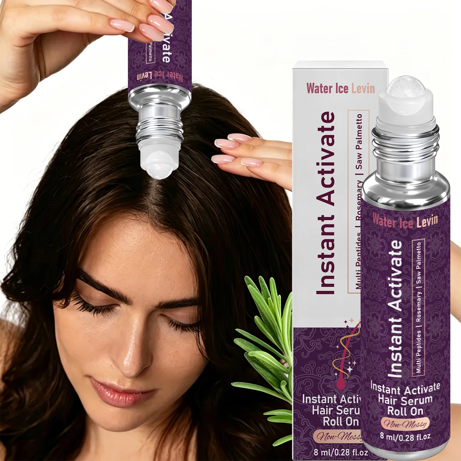 Instant Activate Roller Hair Serum Multi‑Peptide Rosemary Saw Palmetto Gentle Non‑Irritating Nourish For Sensitive Scalp