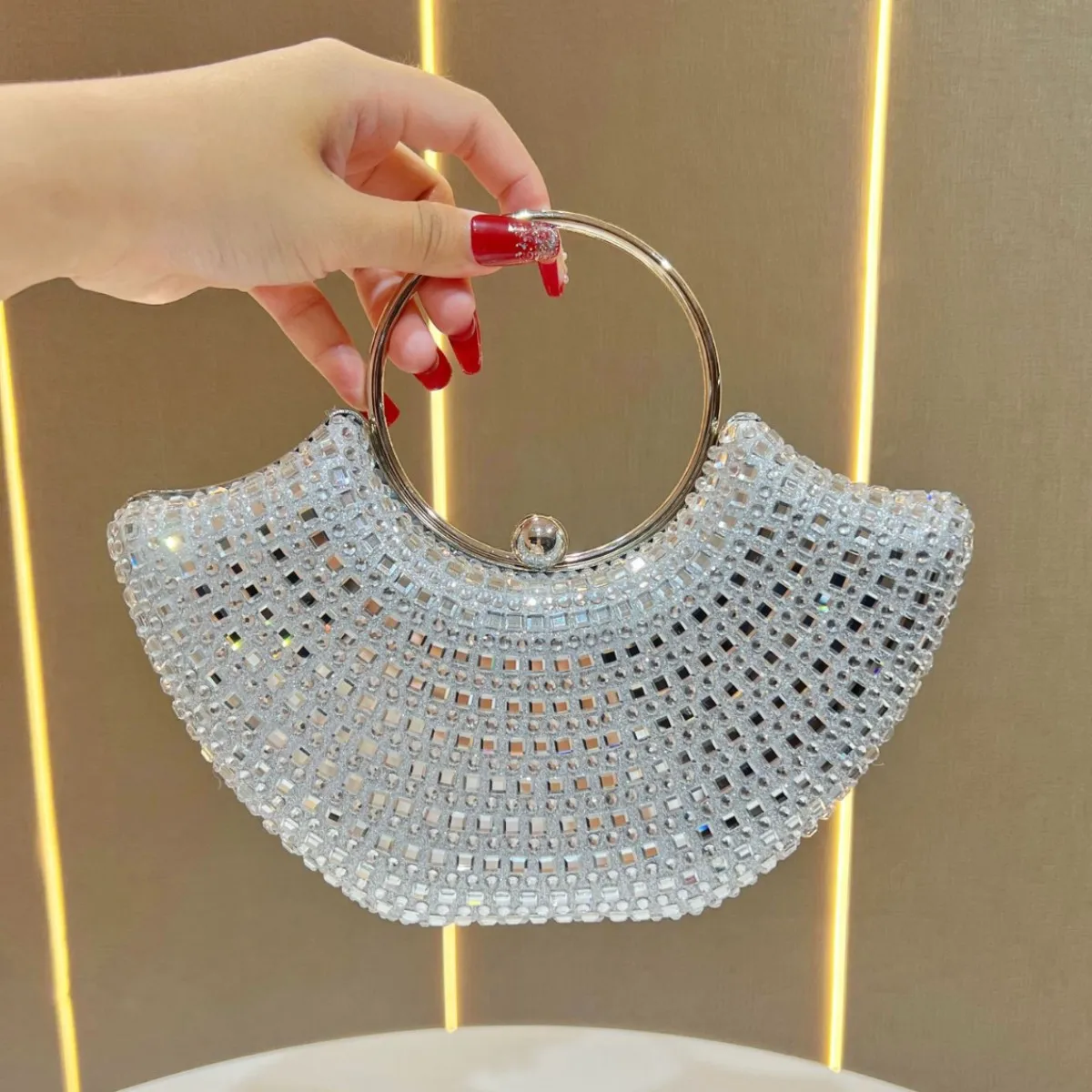 

Luxury Rhinestones Evening Bags Fashion Chain Shoulder Crossbody Bags For Women Elegant Party Wedding Bag