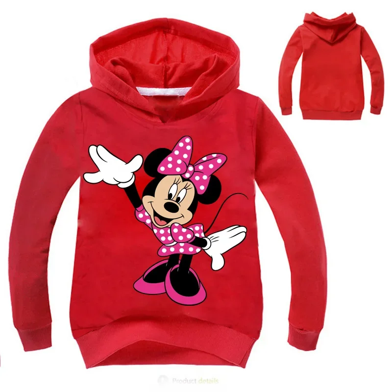 Camiseta de manga comprida com mickey e minnie mouse design para menino e menina, feita de algodão, pijamas para bebê, primavera e outono