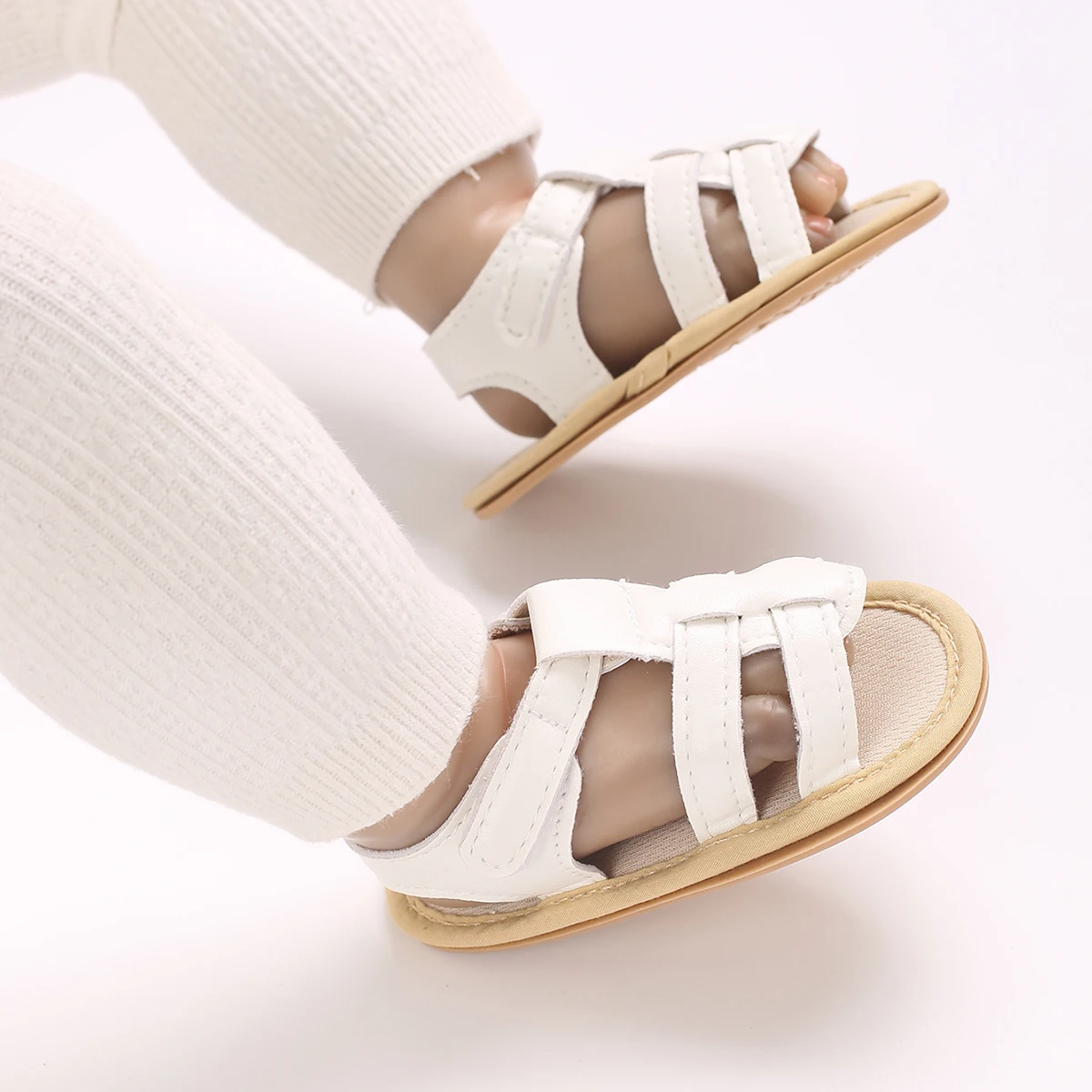 Sandalias para niña de 1 a 18 meses, zapatos de princesa de PU tallados de verano |   Zapatos de playa con suela blanda