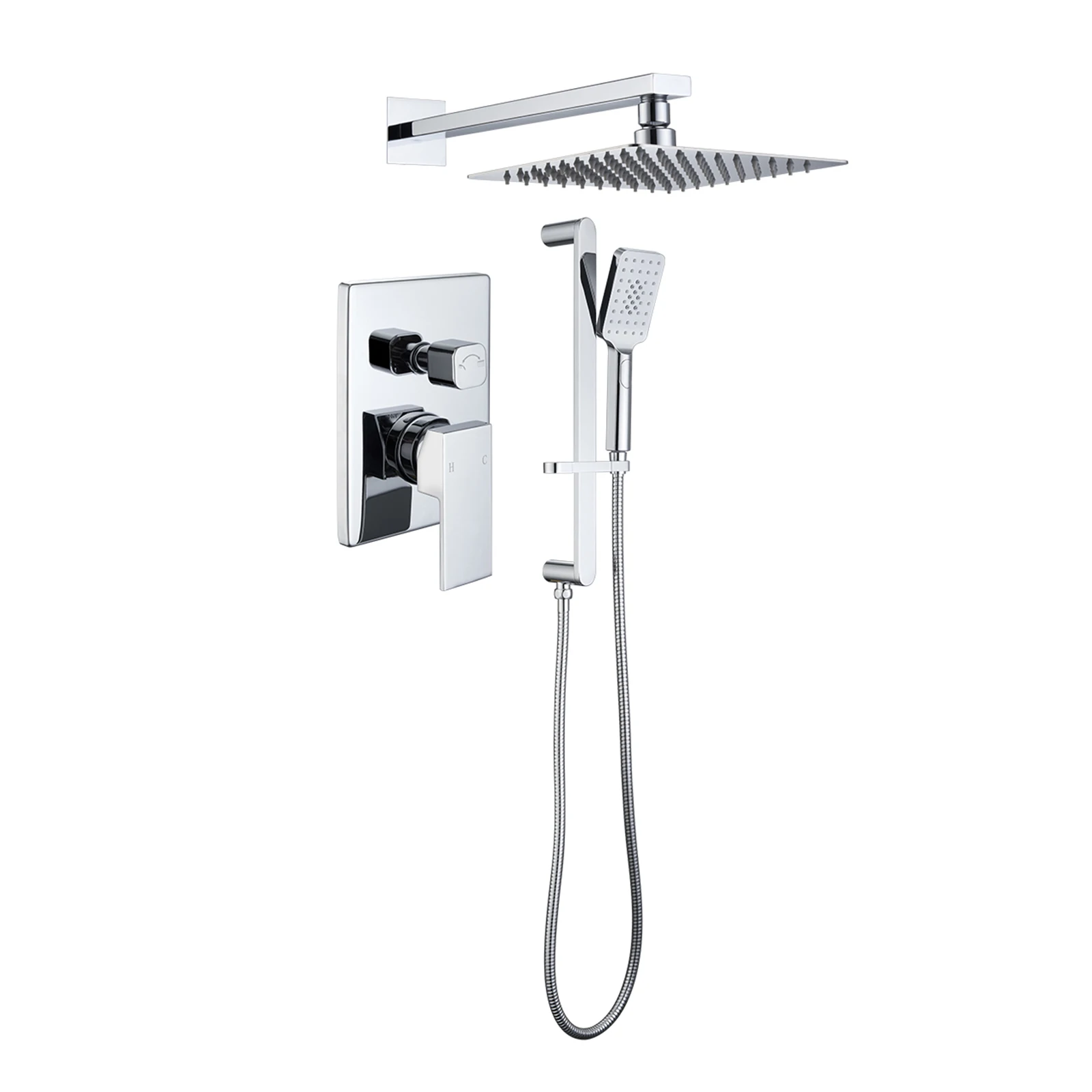 

Concealed Sliding Bar Shower Faucet Set System Shower Combo Set Built In Shower Trim Set With Pressure Balance Valve Body