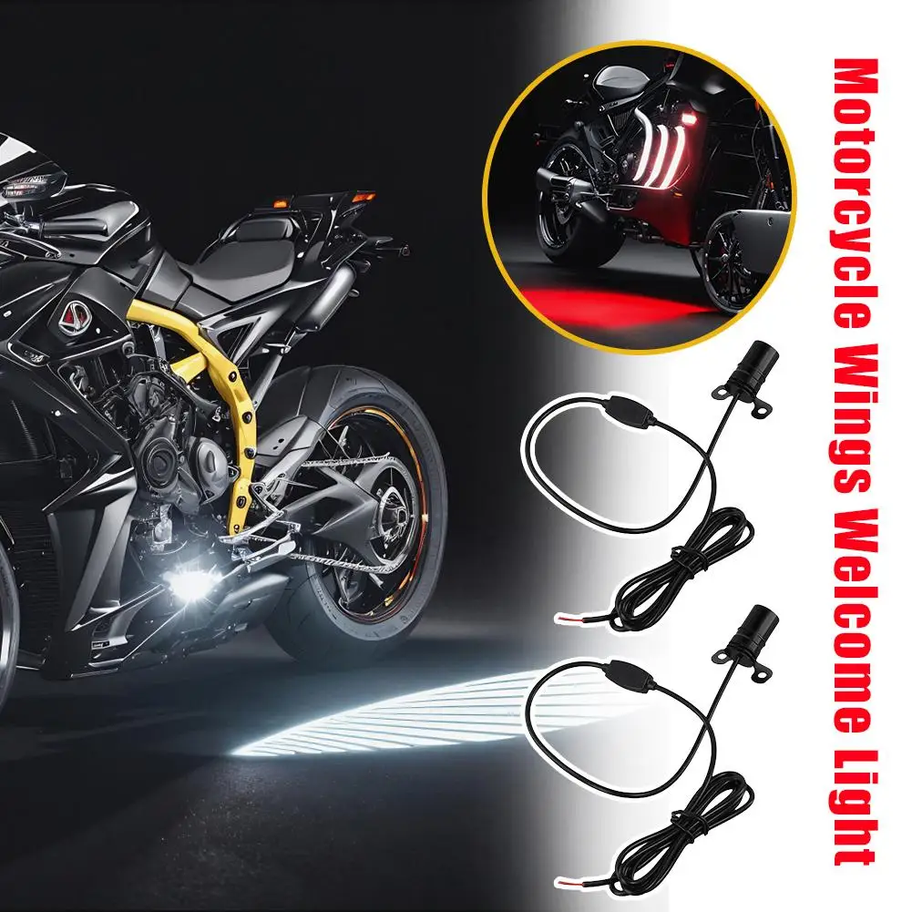 Motorcycle Wing Welcome Light Angel Wing Light Rearview Light Welcome Carpet Mirror Wing Projection Accessories Motorcycle R1M6