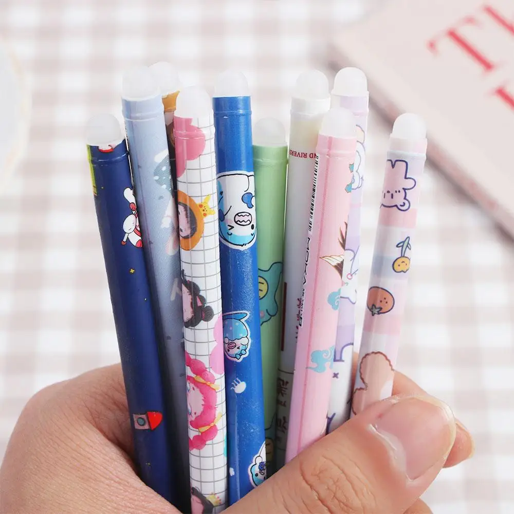 Kawaii Stationery Blue 0.5mm Washable Handle Press Pen Student Pen Neutral Erasable Pen Gel Pens Erasable Pen