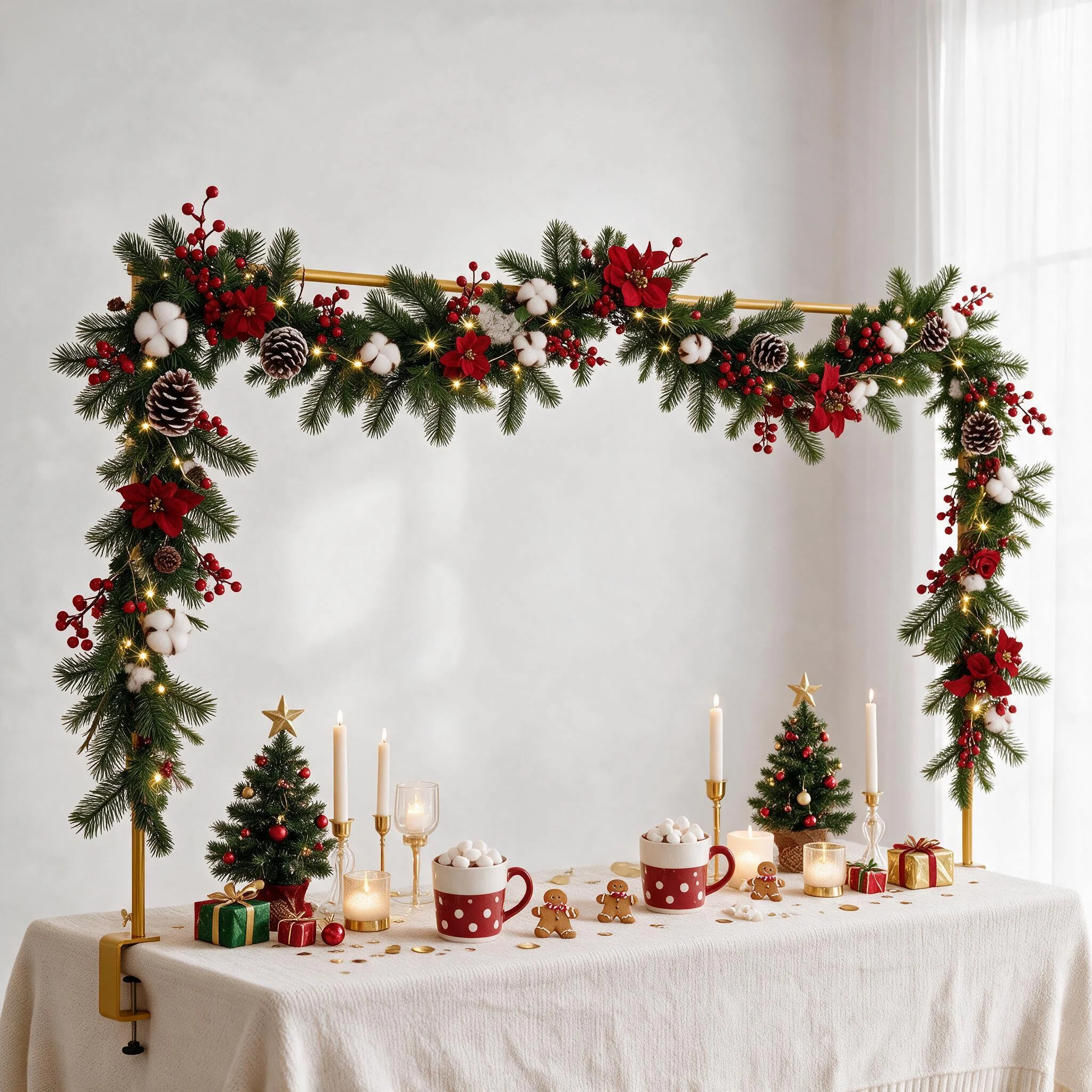 Supporto per arco di palloncini da appendere sopra il tavolo, struttura regolabile per arco da tavolo, ideale come sfondo per la sala da pranzo, per matrimoni, feste di compleanno, Natale, Halloween,