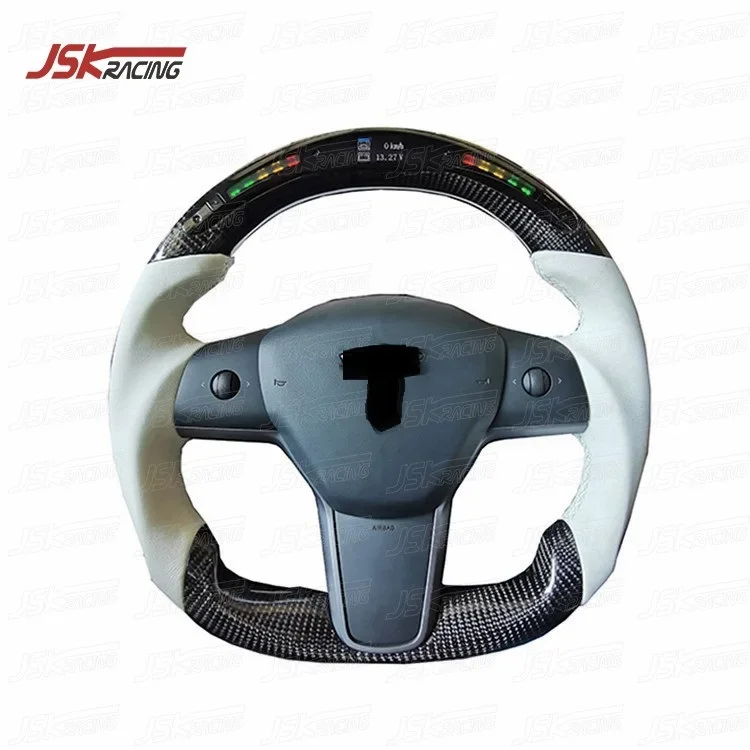 

CARBON FIBER STEERING WHEEL WITH LED FOR 2016-2019 TESLA MODEL 3