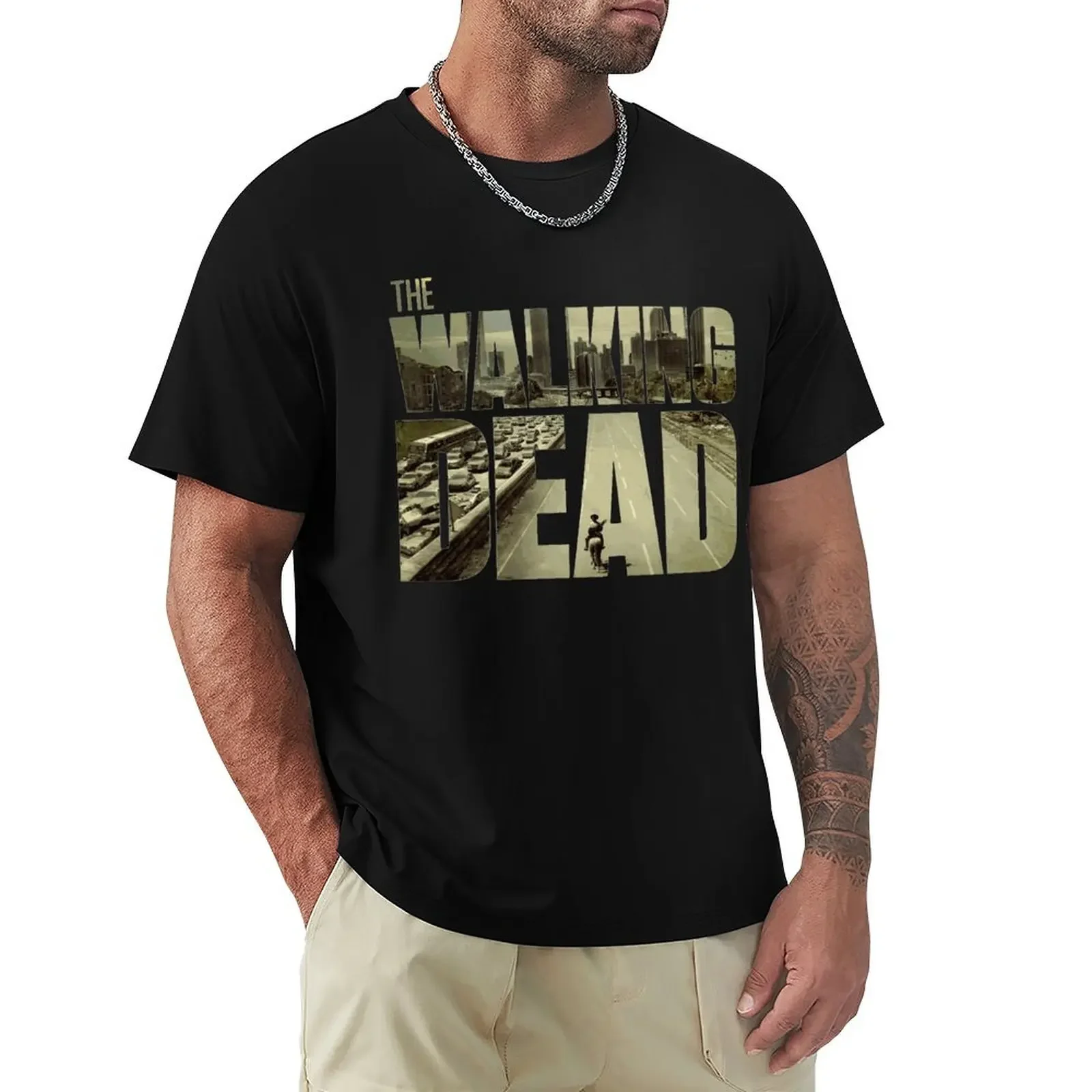 The Walking Dead T Shirt Funky Man\'s Short Sleeve Cotton Tee Shirt Customized Boyfriend\'s Top Cool