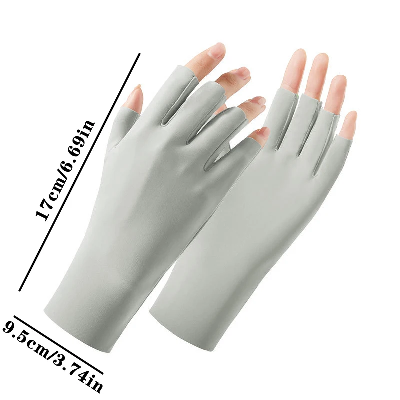 Guantes de medio dedo para manicura, protección UV para uñas, lámpara LED, secador de uñas, manos con radiación, 1 par