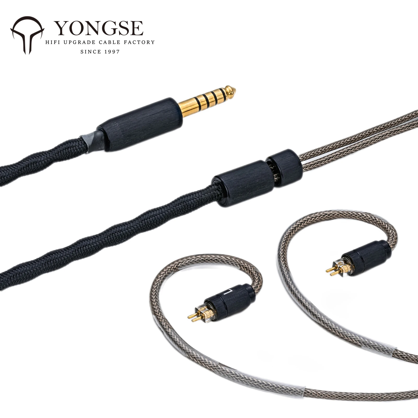 Yongse BlackSea Litz Coaxial Structure Single Crystal Copper And Silver-plated Single Crystal Copper ＆ Graphene Earphone Cable