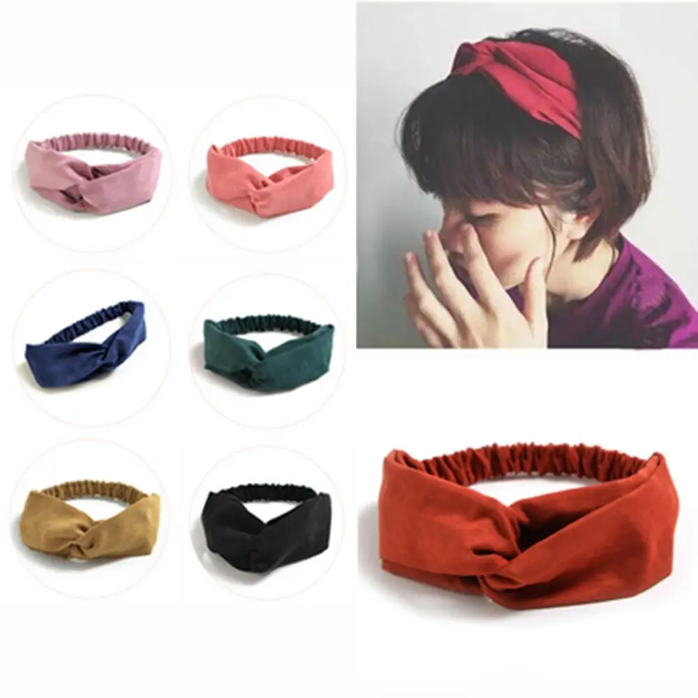 Lady Headdress Bow Headband Turban Elastic Headwear Head Wrap Women Hair Accessories Striped Hair Bands