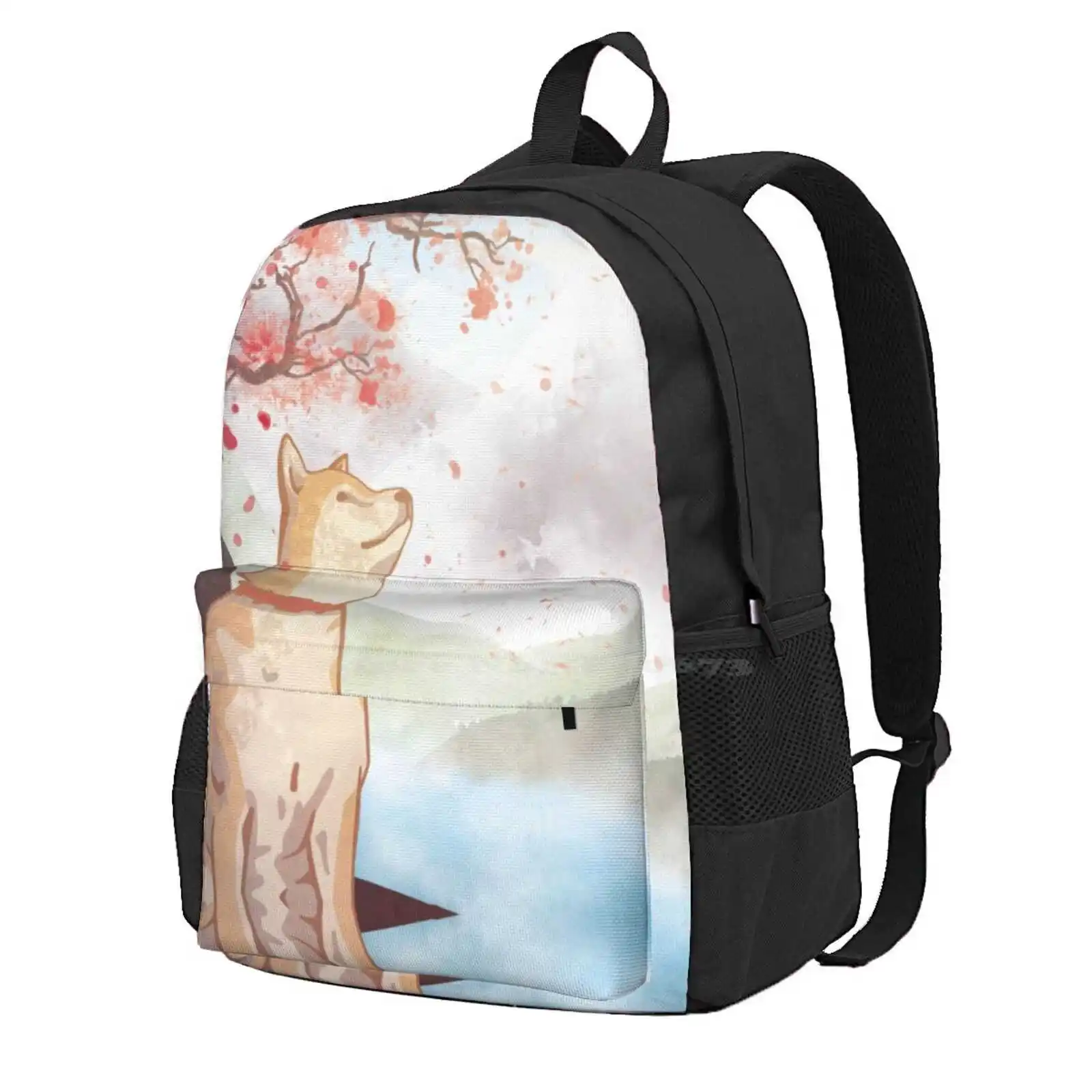 

Shiba Inu Hot Sale Schoolbag Backpack Fashion Bags Shiba Inu Dog Pet Japanese Companion Friend Fox Sesame Mountains Cherry