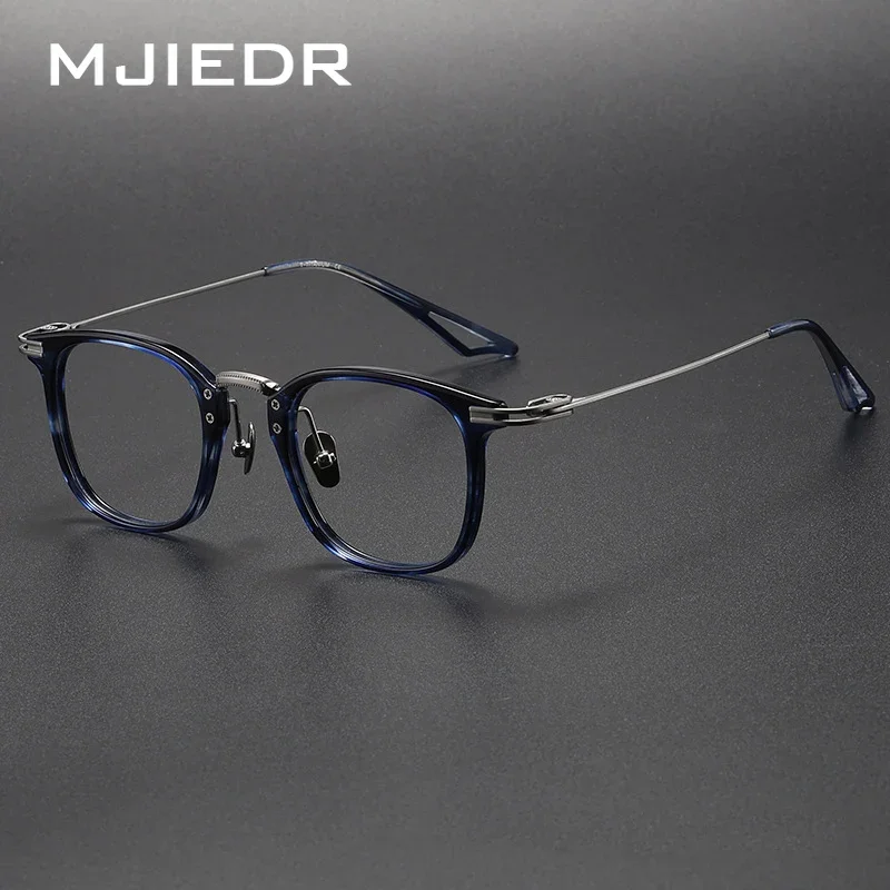 Top Quality Handmade Acetate Titanium Glasses Frame Men Women Luxury Retro Square Business Eyeglasses Optical Eyewear