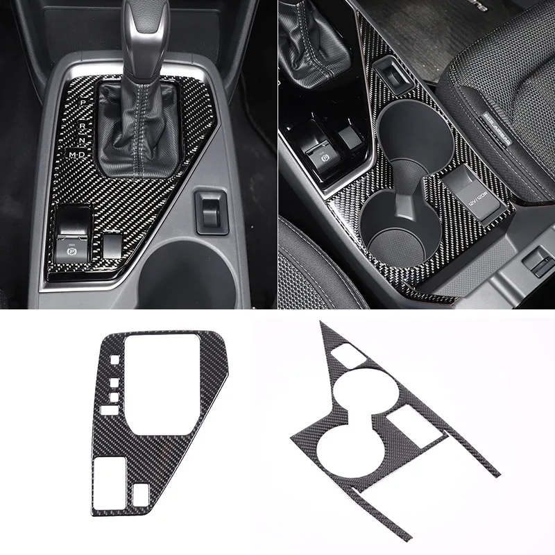 For Subaru Crosstrek 2022-2024 Soft carbon fiber Car center control gear shift water cup panel decorative stickers Accessories