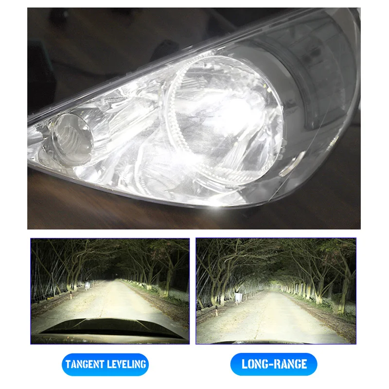 LED H4/9003/HB2 Car Headlight Canbus Headlamp Lens H4 LED Motorcycle Dual Lens White Light 6000K 12V 24V 60W 3800LM