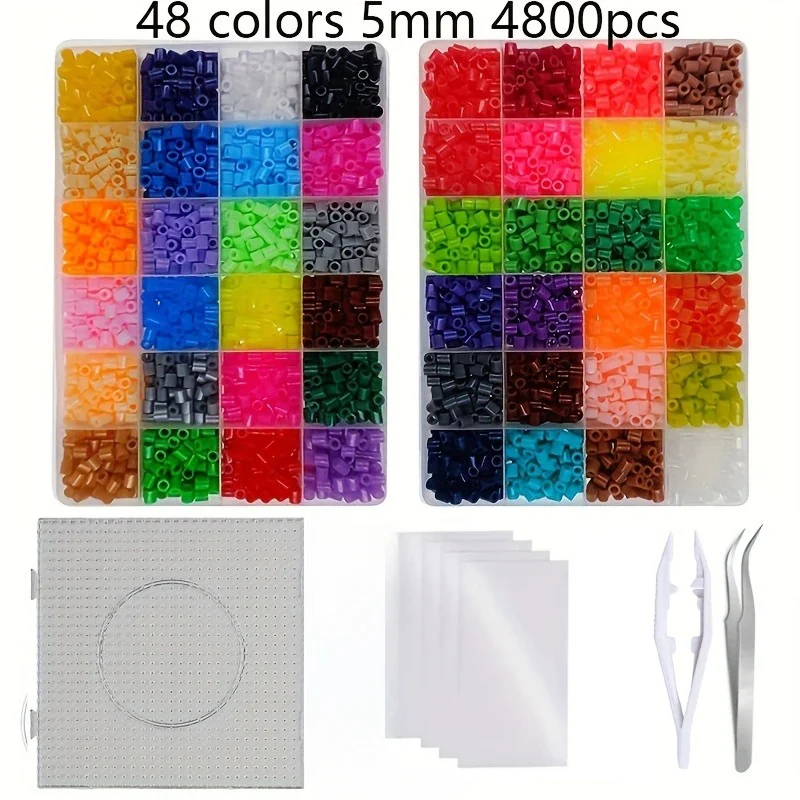

Набор бусин Hama, 1500/2400/4800/10000 шт., 5 мм, 3D пиксельные головоломки, бусины-предохранители для поделок и перфорированной доски, бумажный пинцет, развивающие игрушки