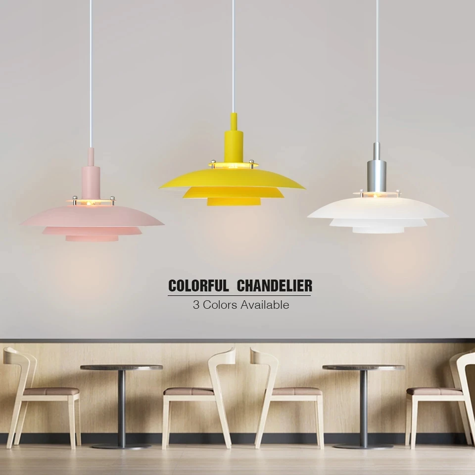 

Nordic Aluminum Pendant Lights E27 Chandelier 3 Colors for Dining Room Hanging Lamp Kitchen Home Decor Restaurant Pendant Lamp